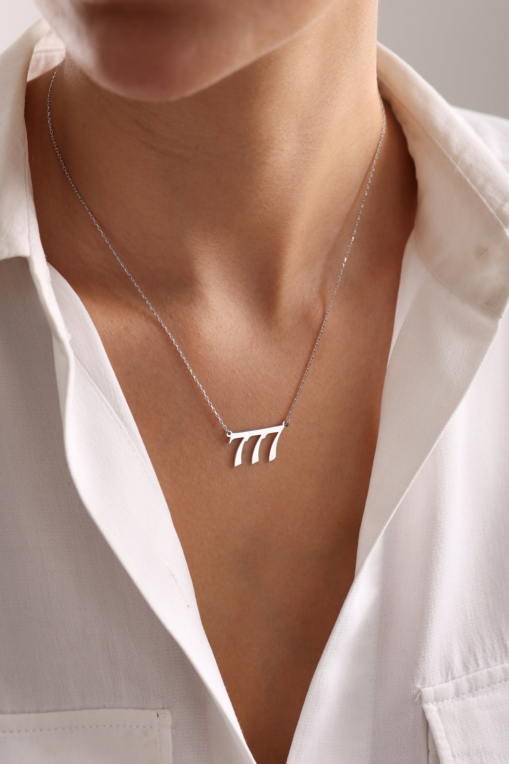 Sterling Silver Angel Number Necklace