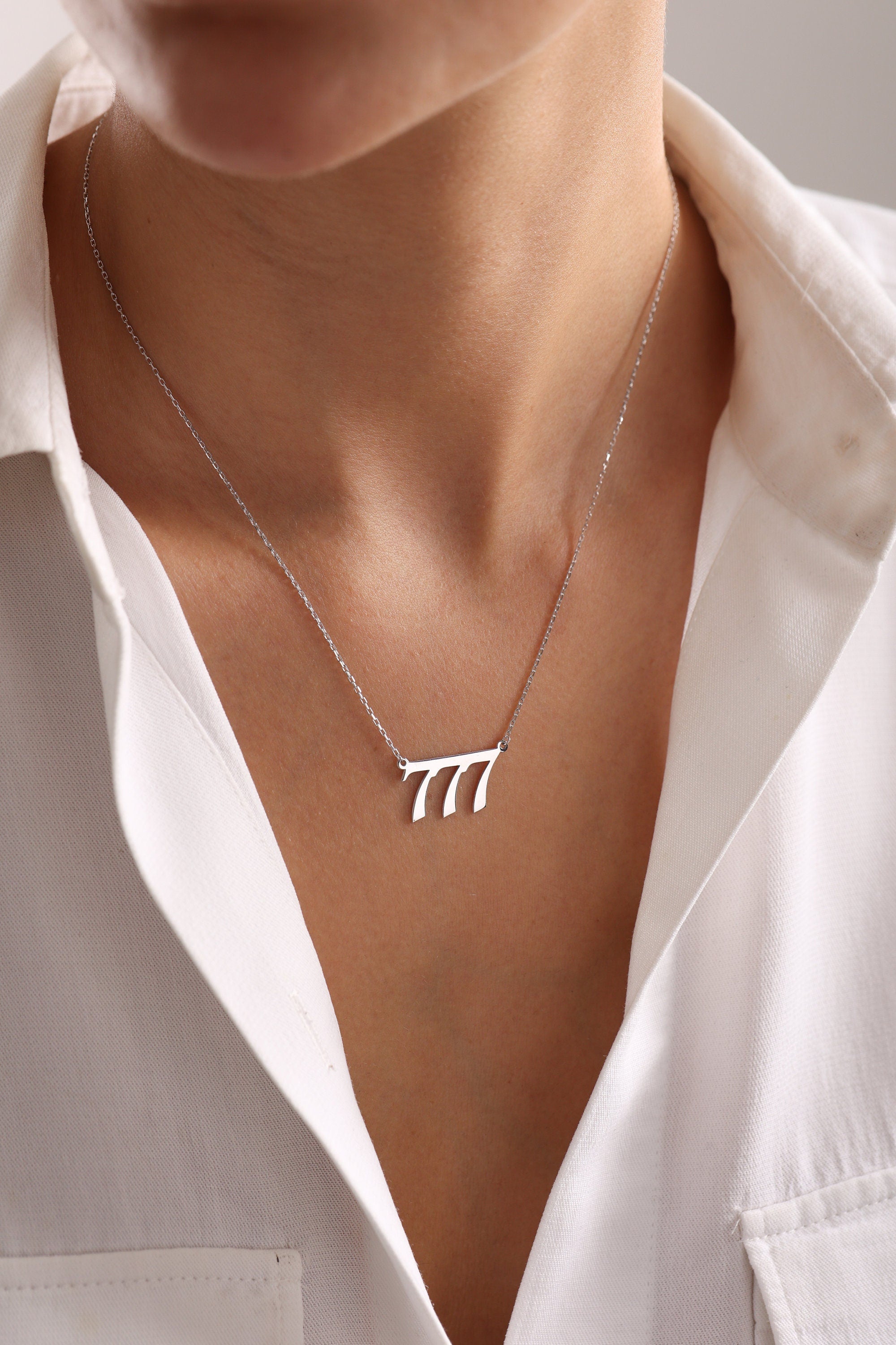 Sterling Silver Angel Number Necklace