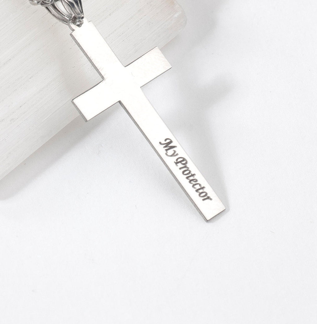 Personalized Sterling Silver Cross Pendant Necklace