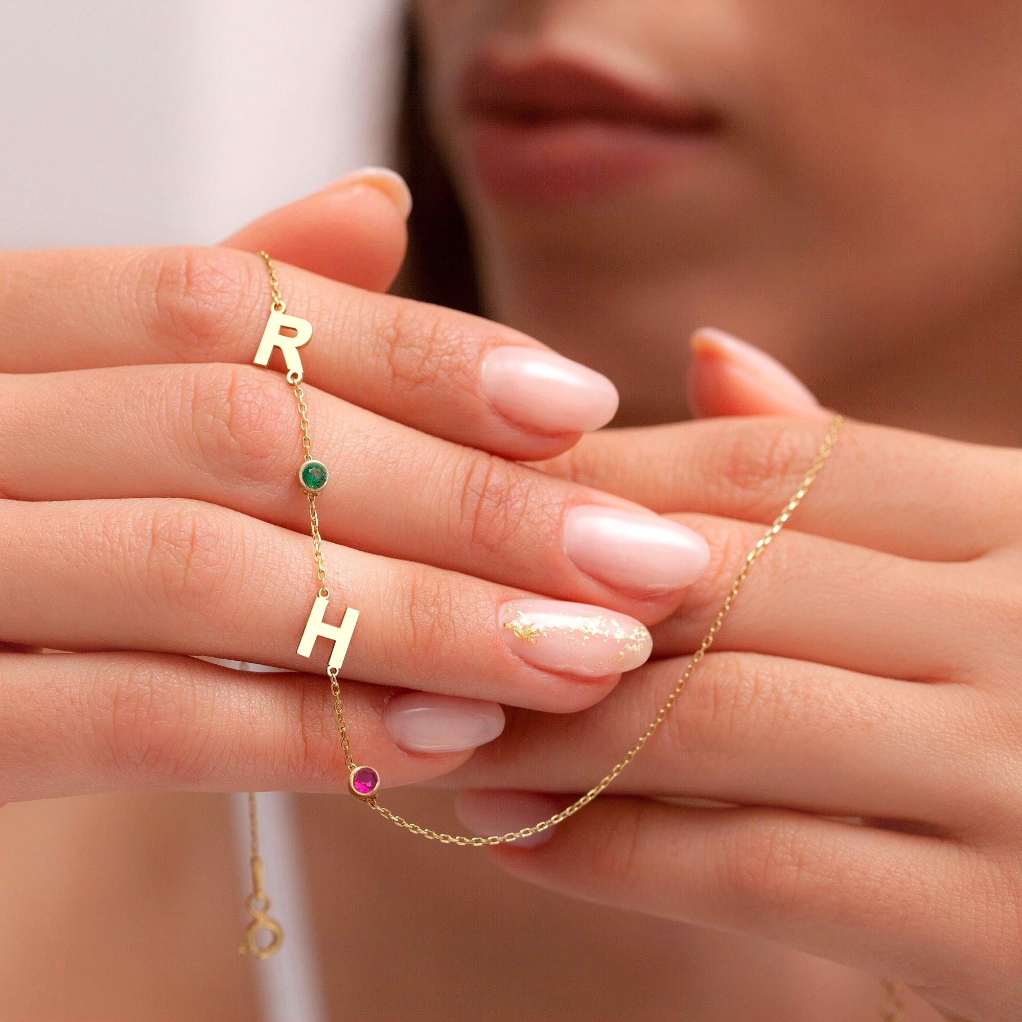 Custom Birthstone Necklace in 14K Gold