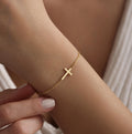 Dainty Sterling Silver Cross Bracelet