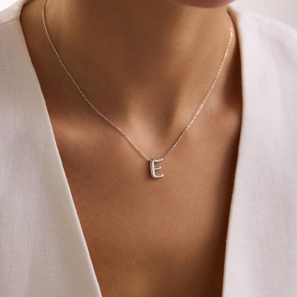 Personalized 3D Bubble Initial Necklace