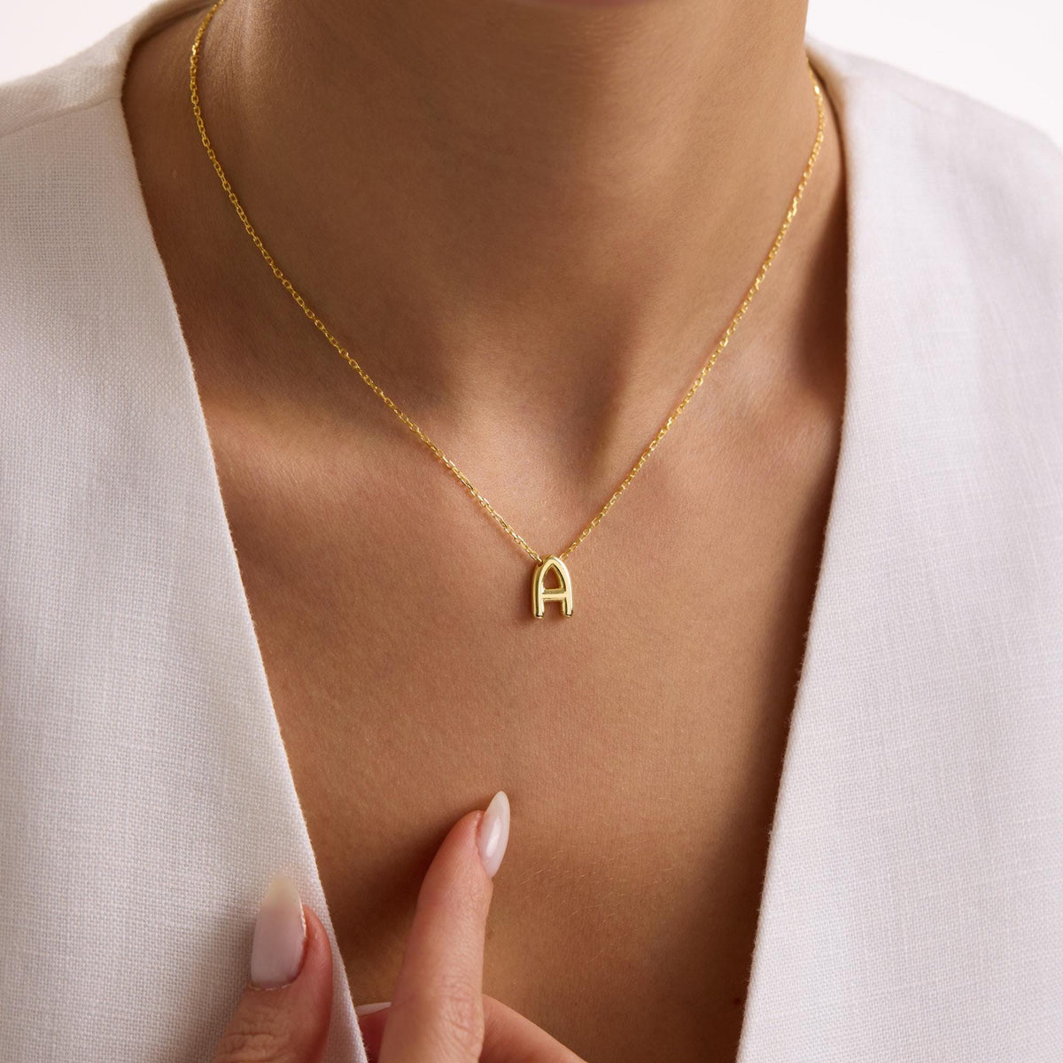 Personalized 3D Bubble Initial Necklace