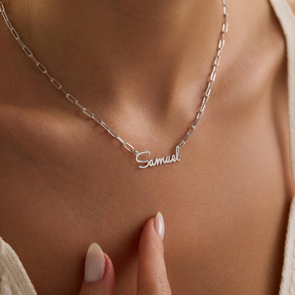 Sterling Silver Signature Name Necklace