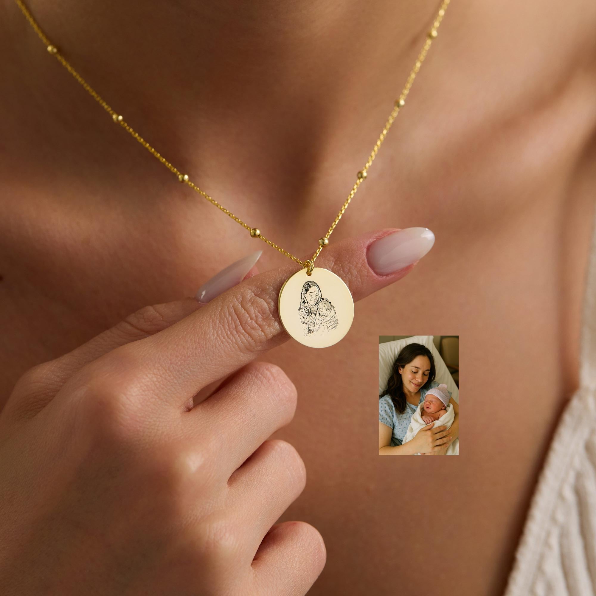 Engraved Photo Necklace