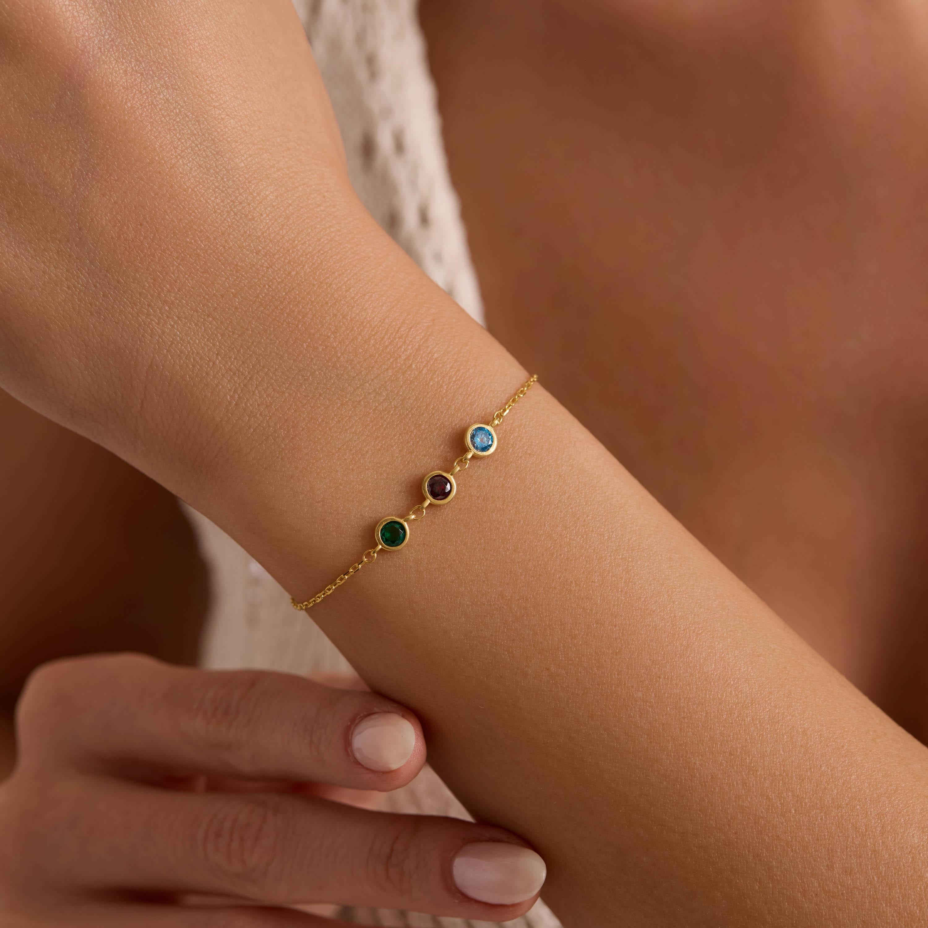 Handmade Family Birthstone Bracelet