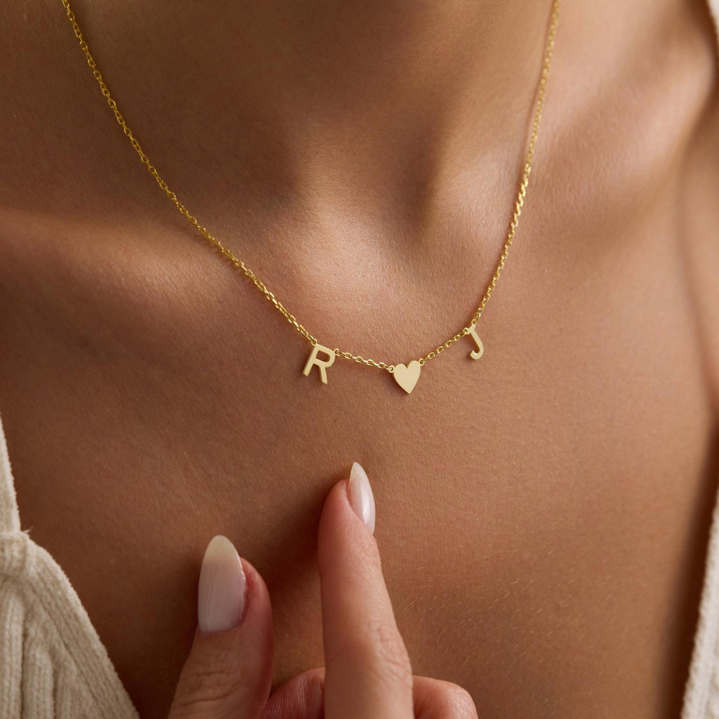 Personalized Initial Necklace with Icons • 925 Sterling Silver