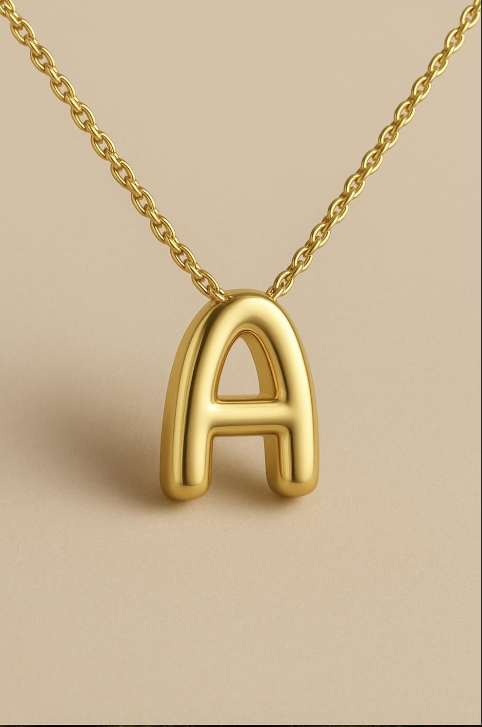 Personalized 3D Bubble Initial Necklace