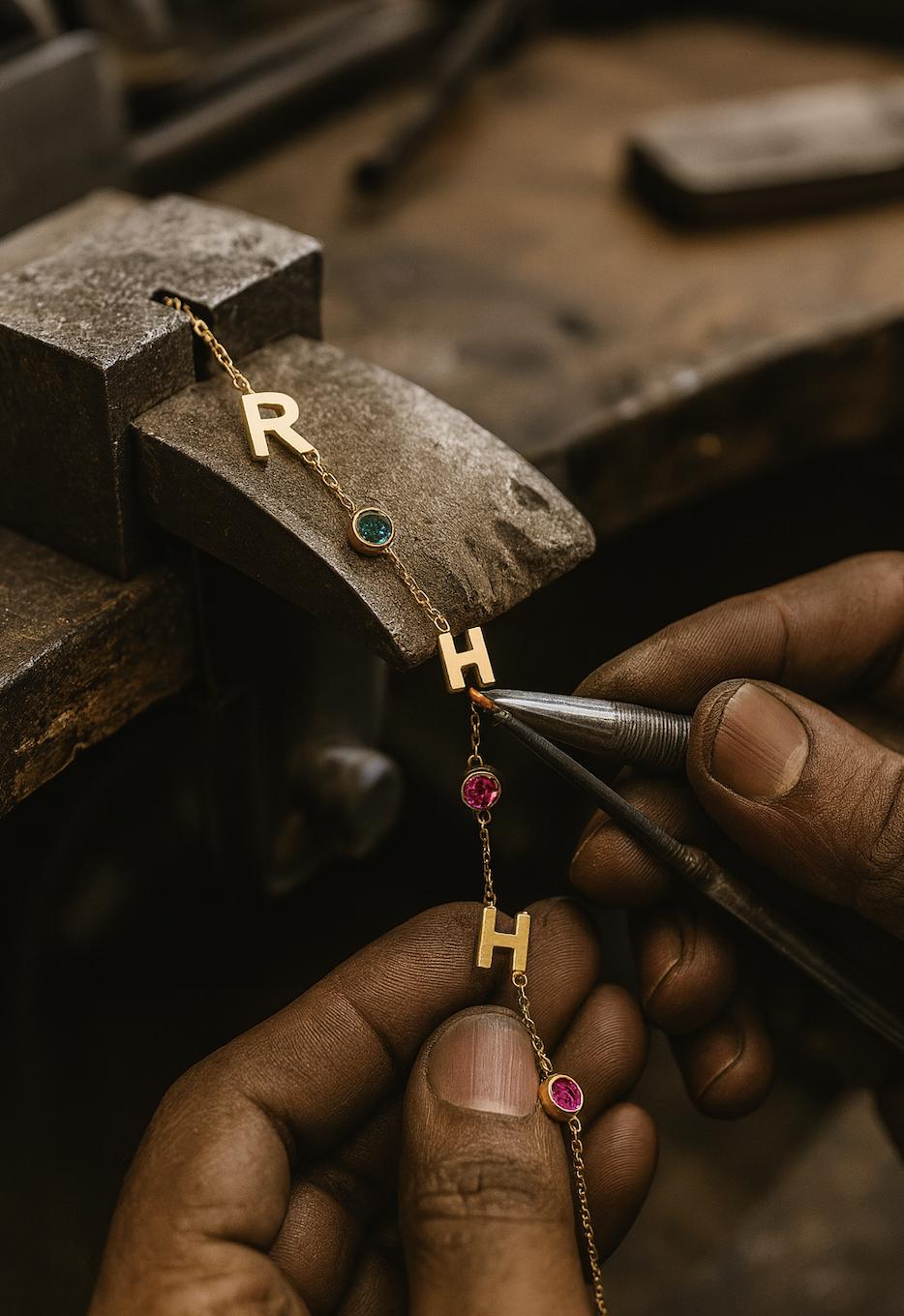 Custom Birthstone Necklace in 14K Gold