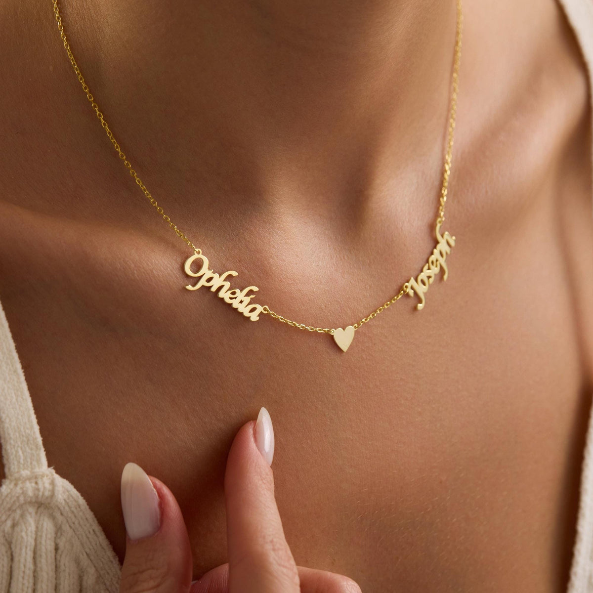 Minimal Name Necklace • Custom Multiple Name Necklace • Personalized 925