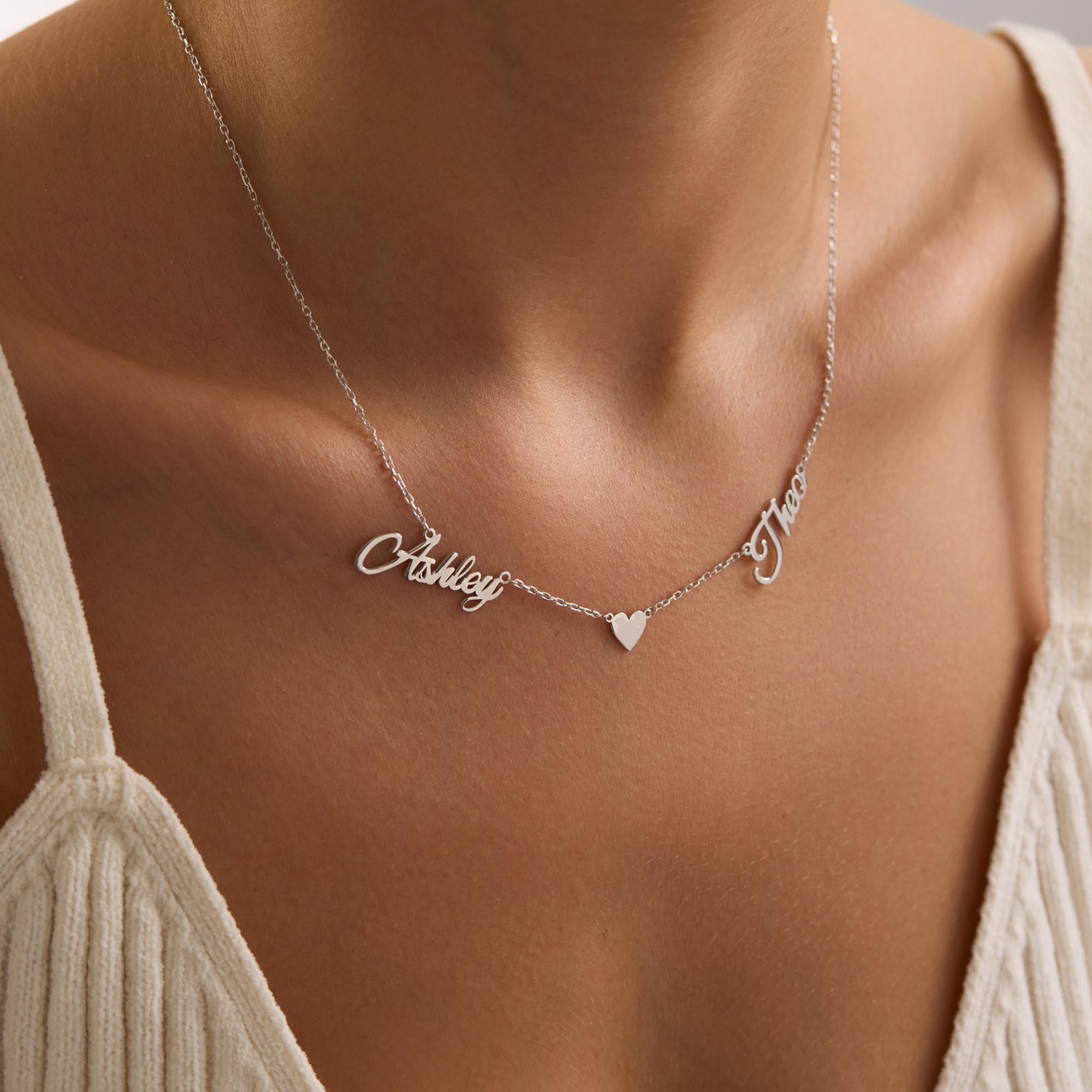 Sterling Silver Family Name Necklace