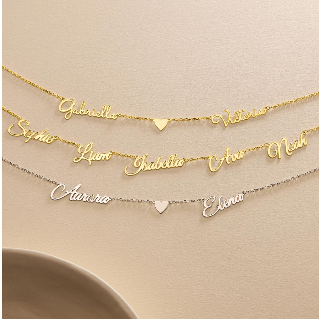 Sterling Silver Family Name Necklace