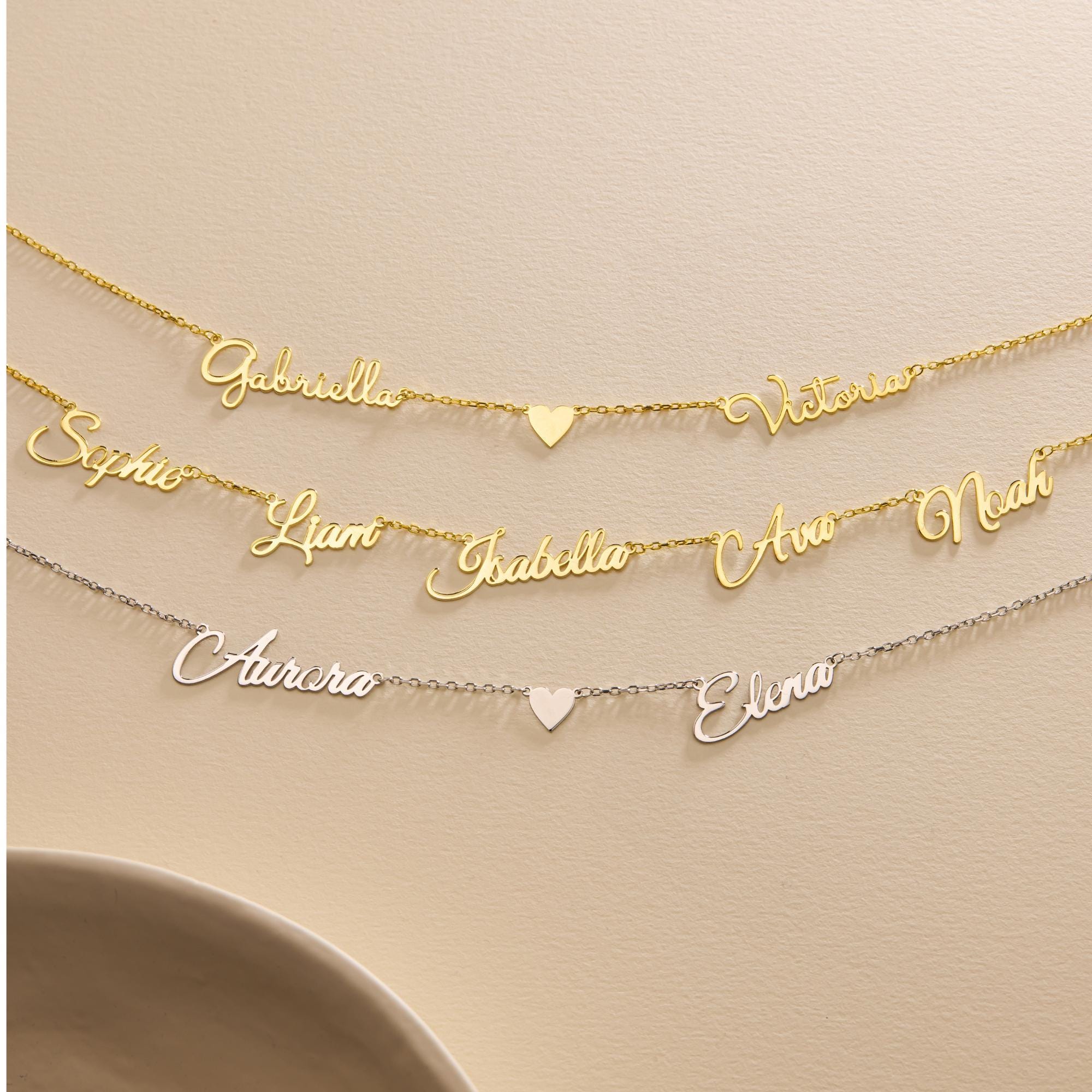 Sterling Silver Family Name Necklace