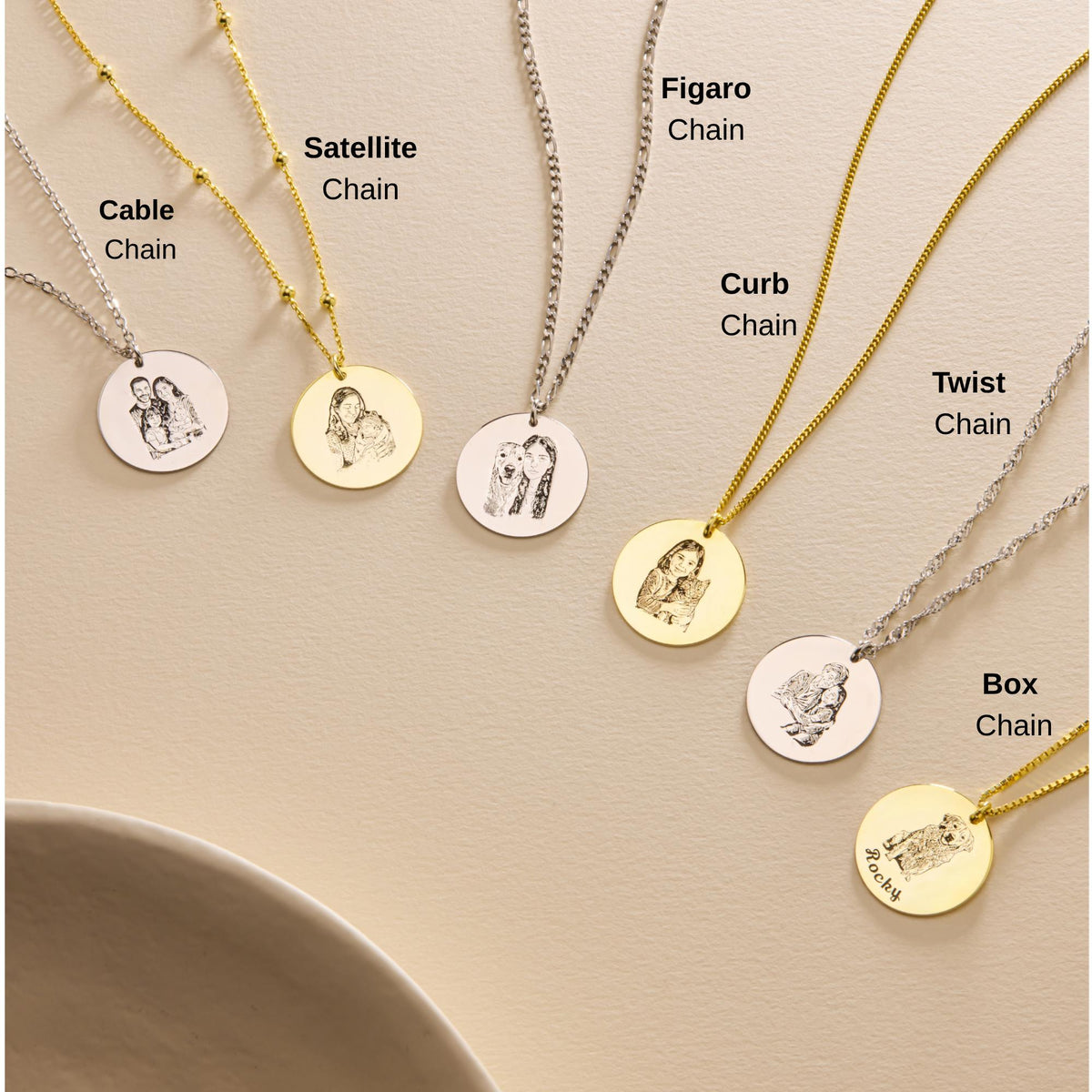 Custom Pet Portrait Necklace