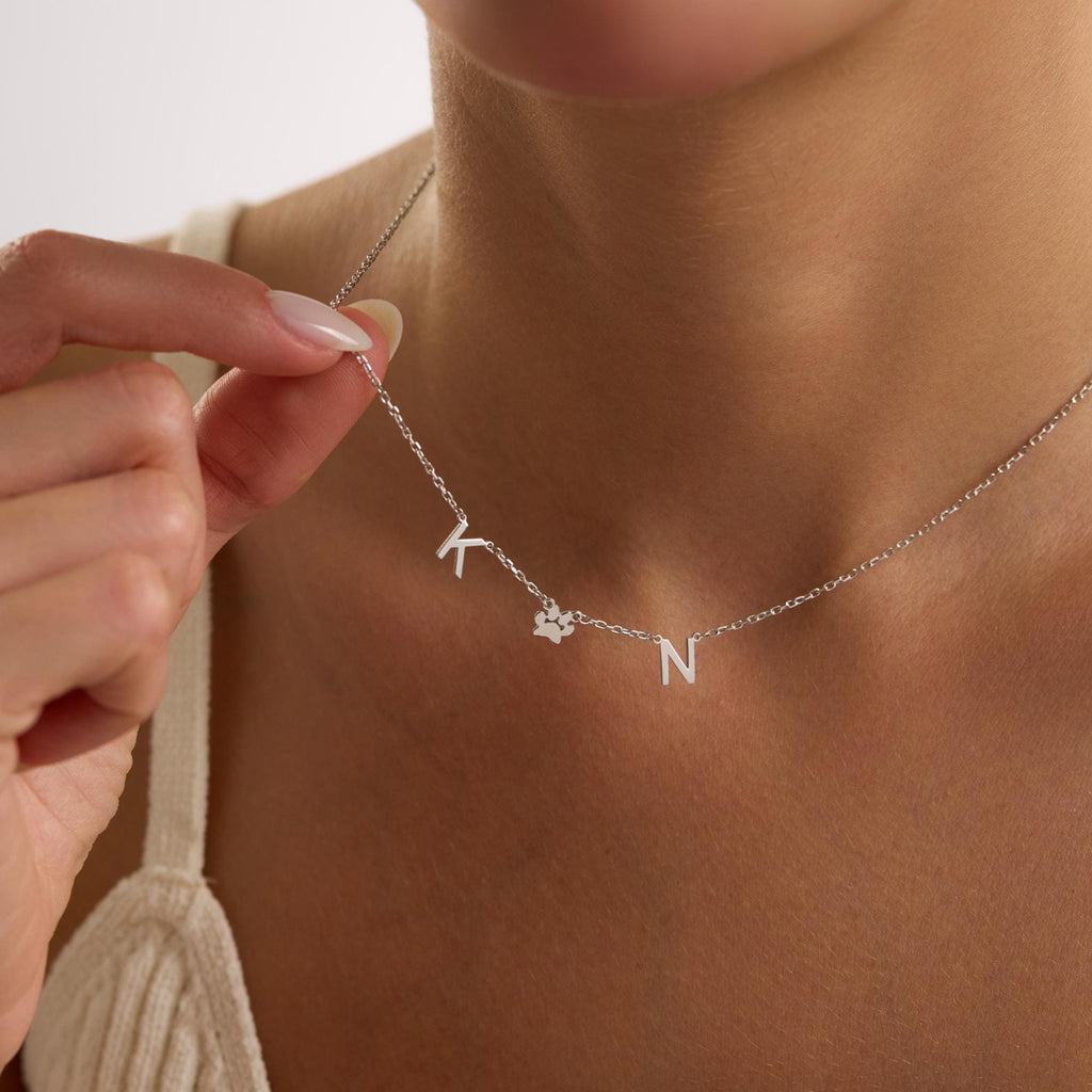 Personalized Initial Necklace with Icons • 925 Sterling Silver