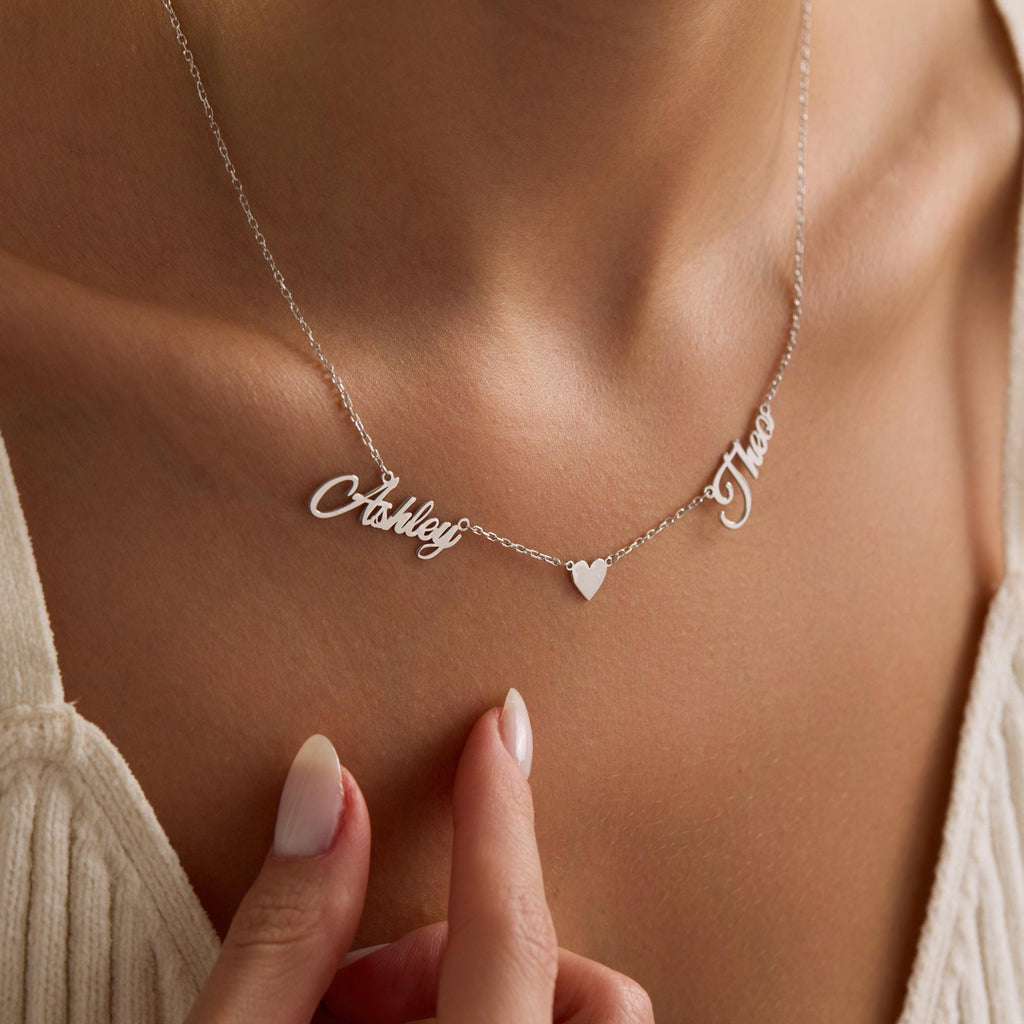 Family Name Necklace • Gift for Mom • Personalized Silver Jewelry • Custom