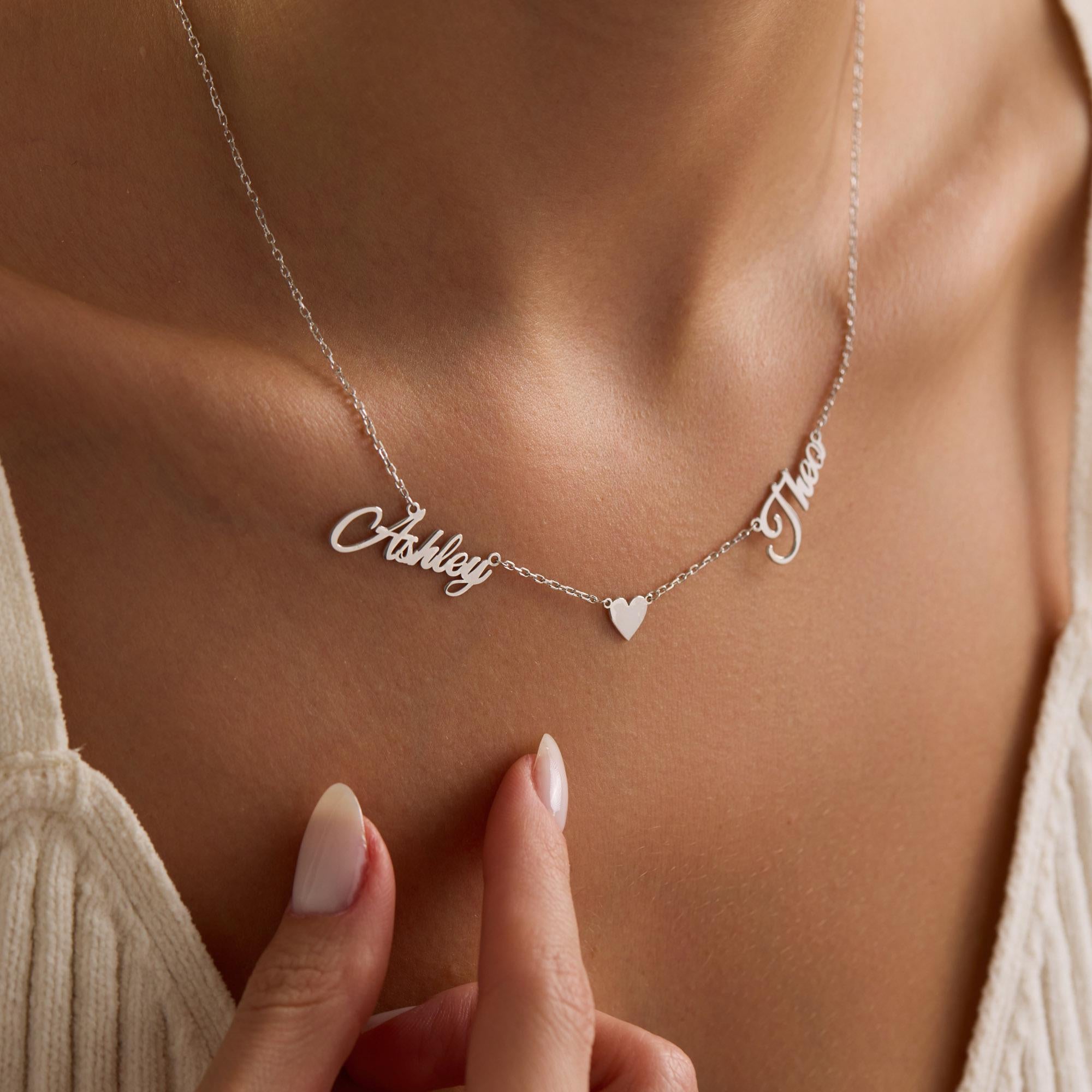 Family Name Necklace • Gift for Mom • Personalized Silver Jewelry • Custom