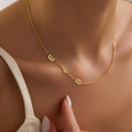 Music Note, Heart, Paw, Evil Eye Sideway Initial Necklace • Personalized