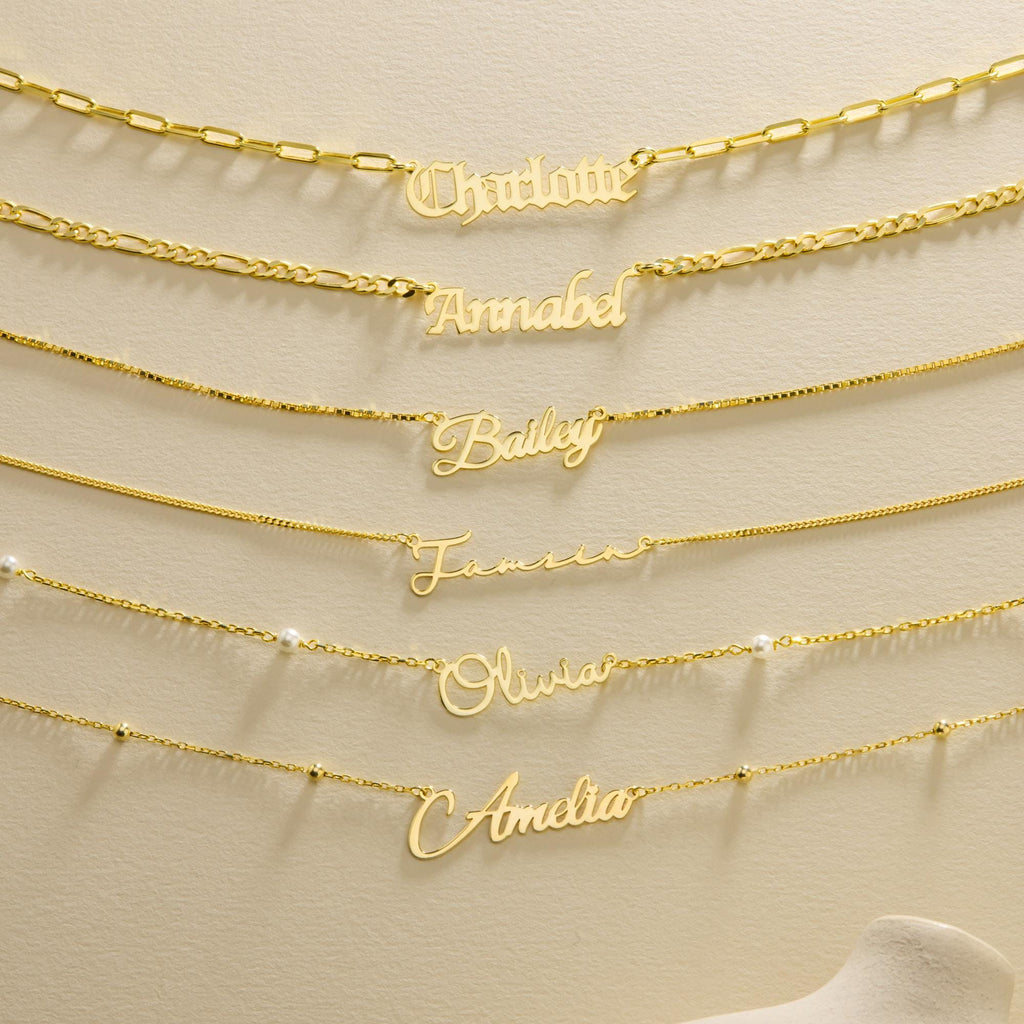 Custom Name Necklace in 14K Gold Vermeil