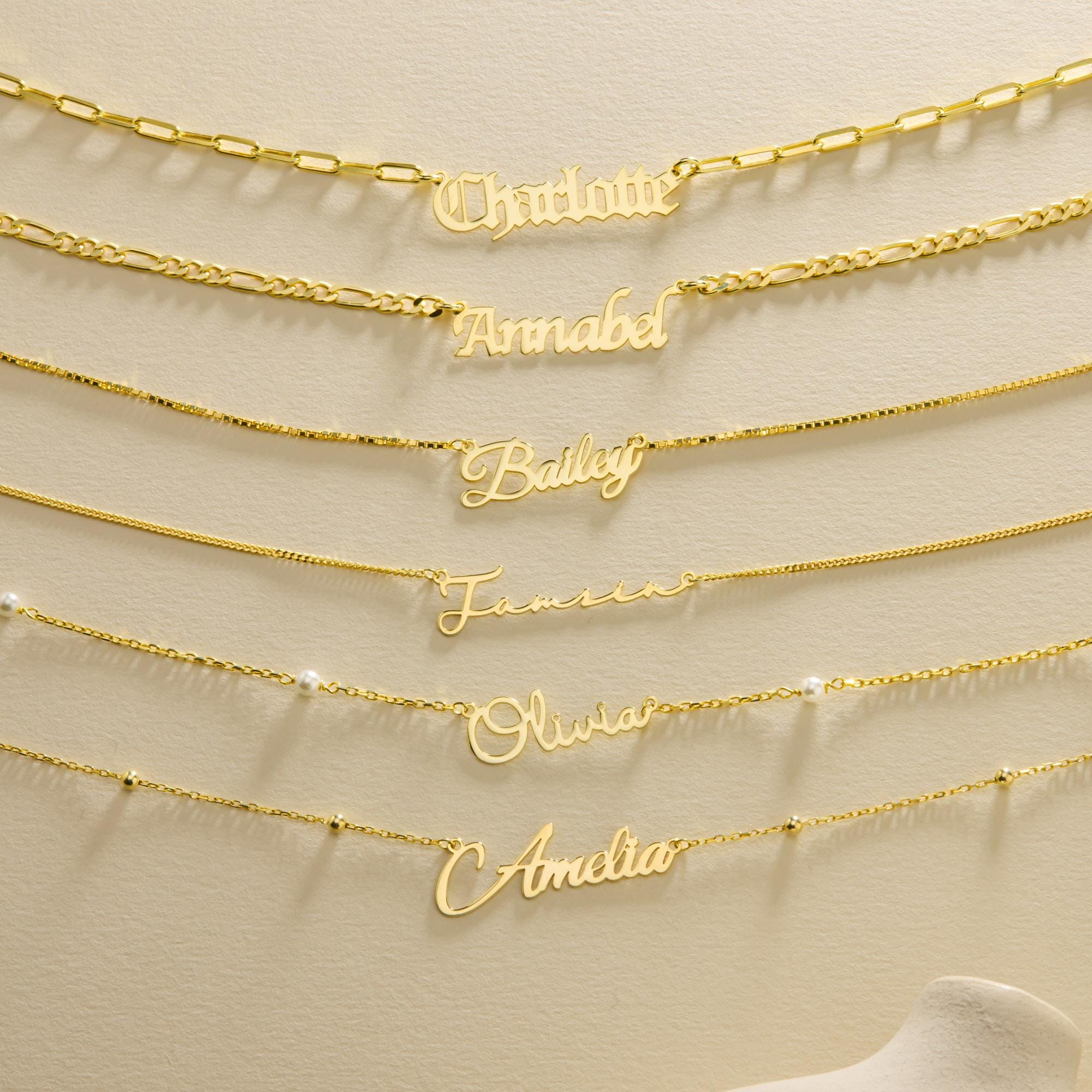 Custom Name Necklace in 14K Gold Vermeil
