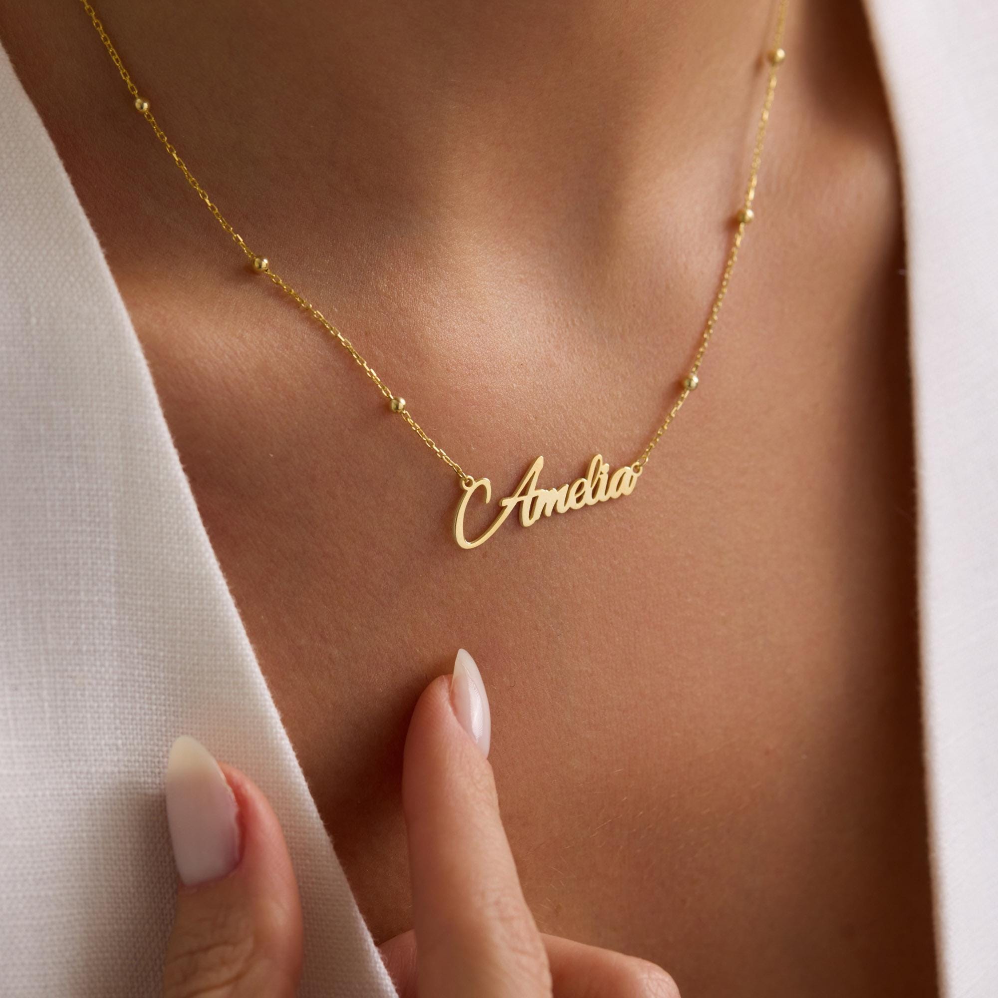 Custom Name Necklace in 14K Gold Vermeil