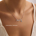 Kids Name Necklace for Mom with Birthstone | Personalized Heart Name
