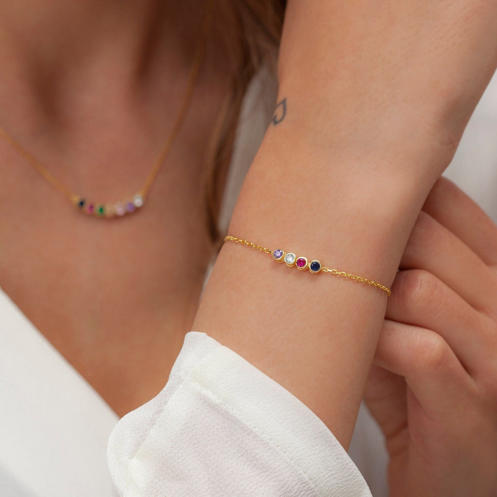 Handmade Sterling Silver Birthstone Bracelet