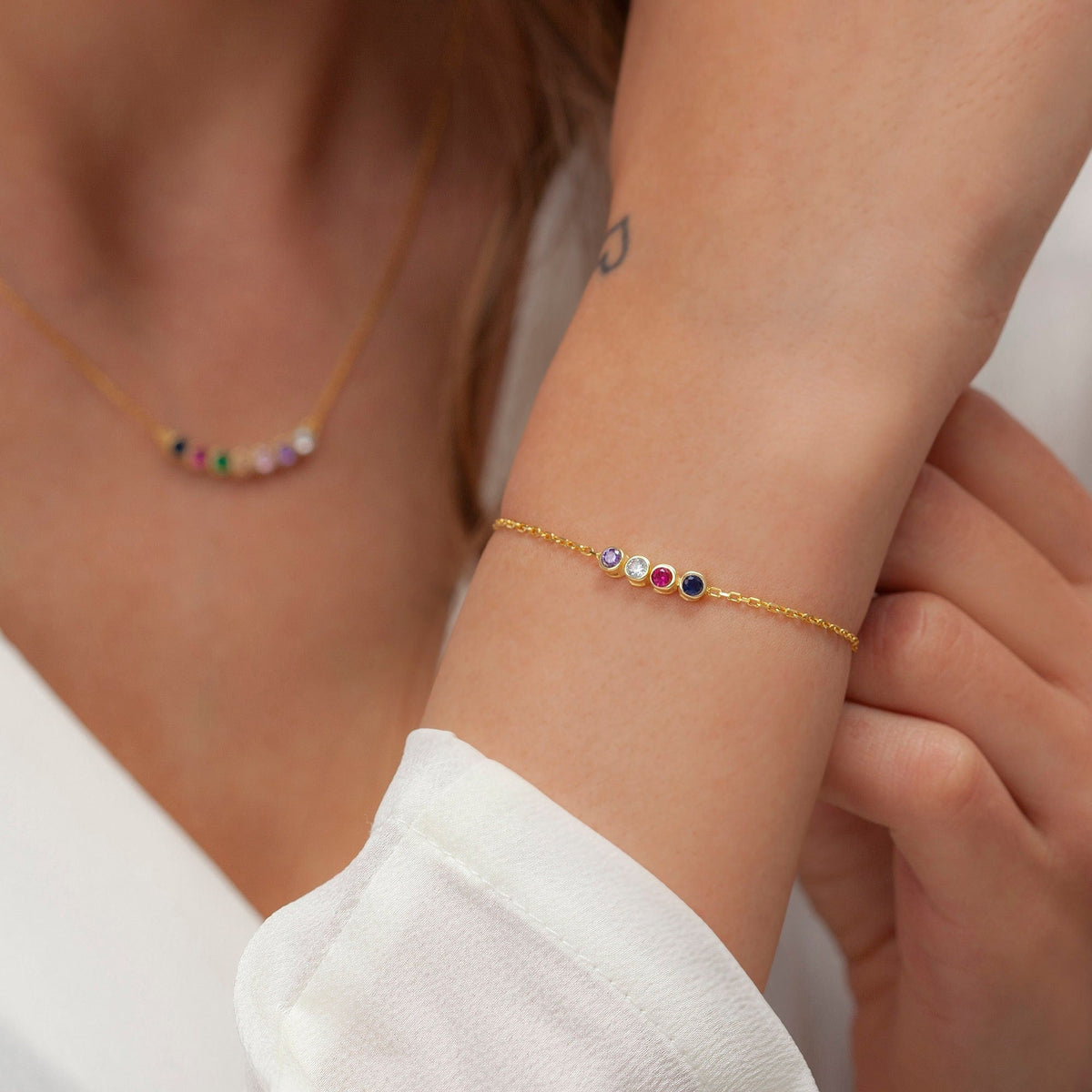 Handmade Sterling Silver Birthstone Bracelet