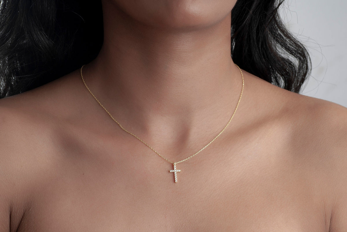 Tiny Gold Cross Necklace