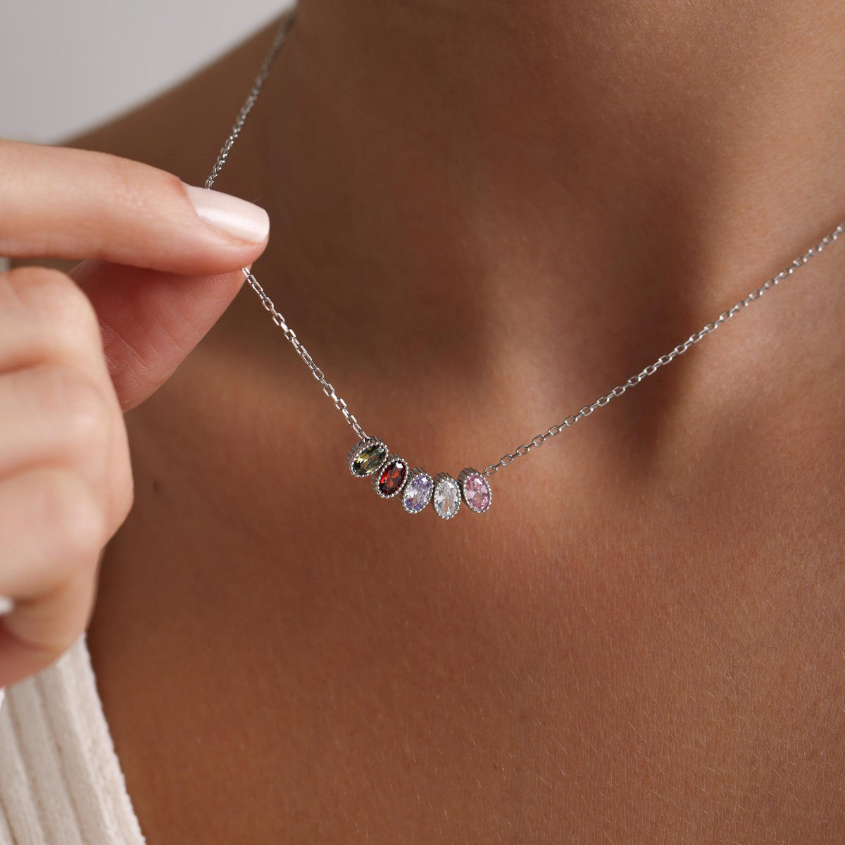 Family Birthstone Necklace