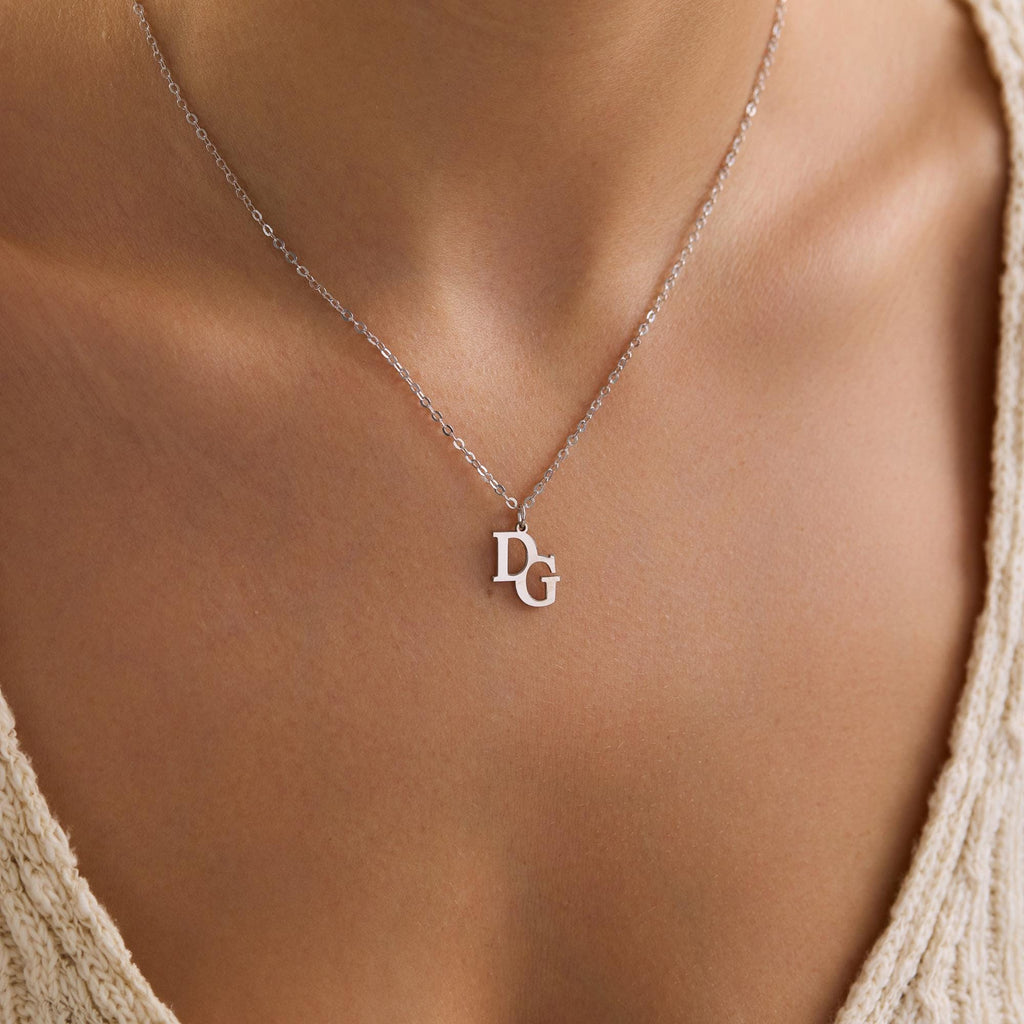 Initial Necklace with Birthstone