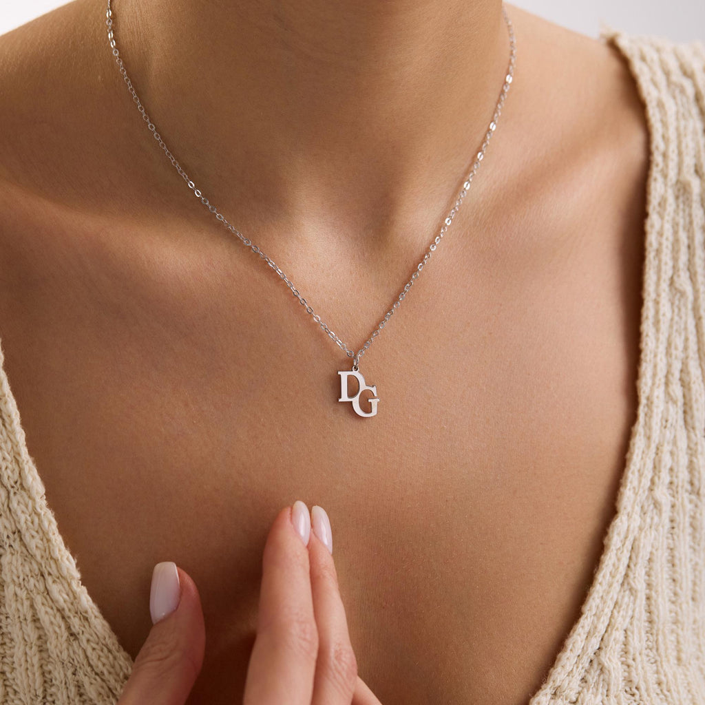 Initial Necklace with Birthstone