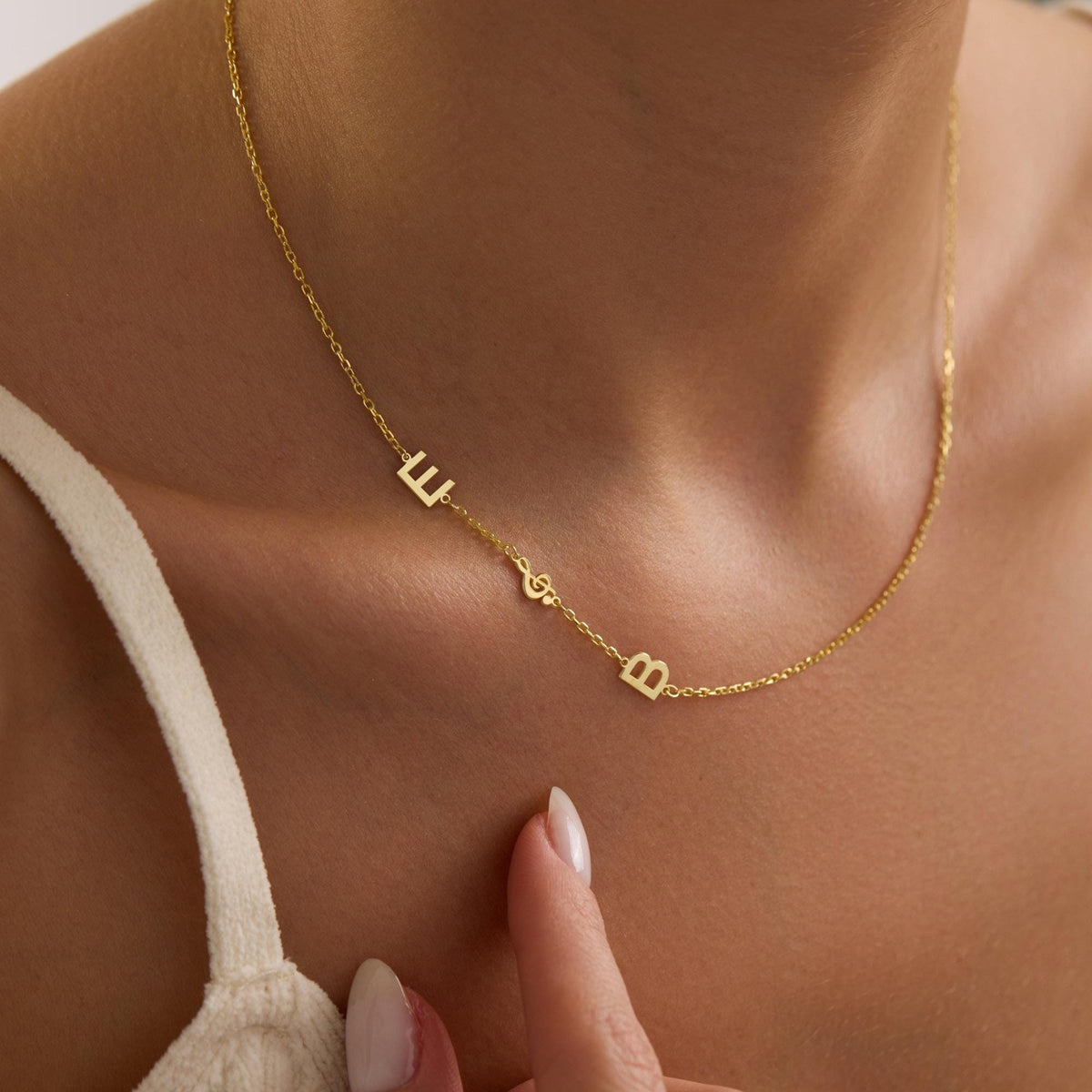 Birthstone Initial Necklace