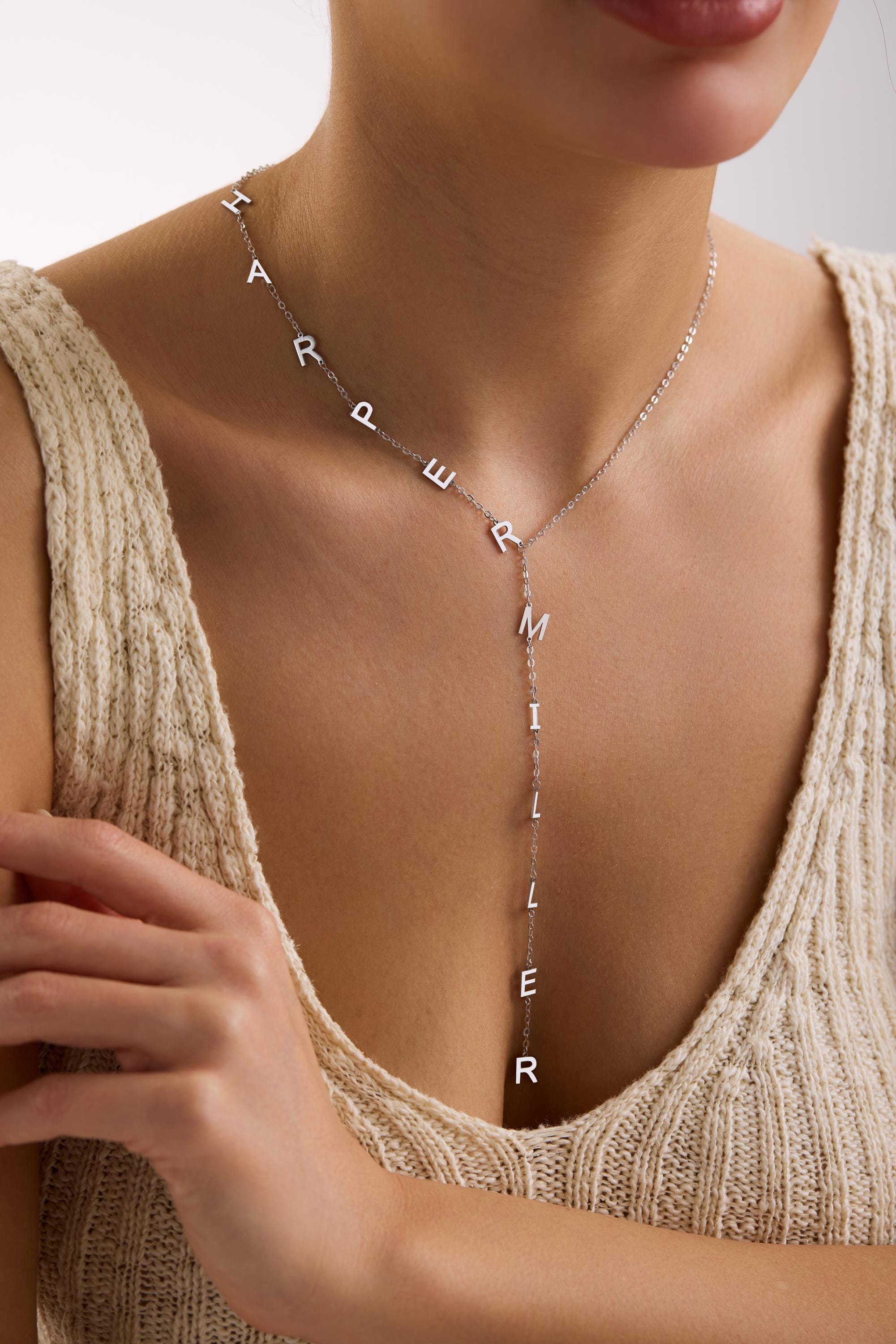 Lariat Initial Necklace
