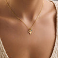Personalized Two Initial Necklace with Birthstone Charm