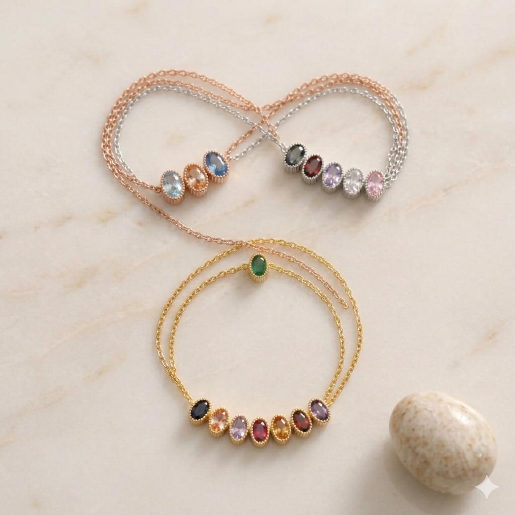 Family Birthstone Necklace