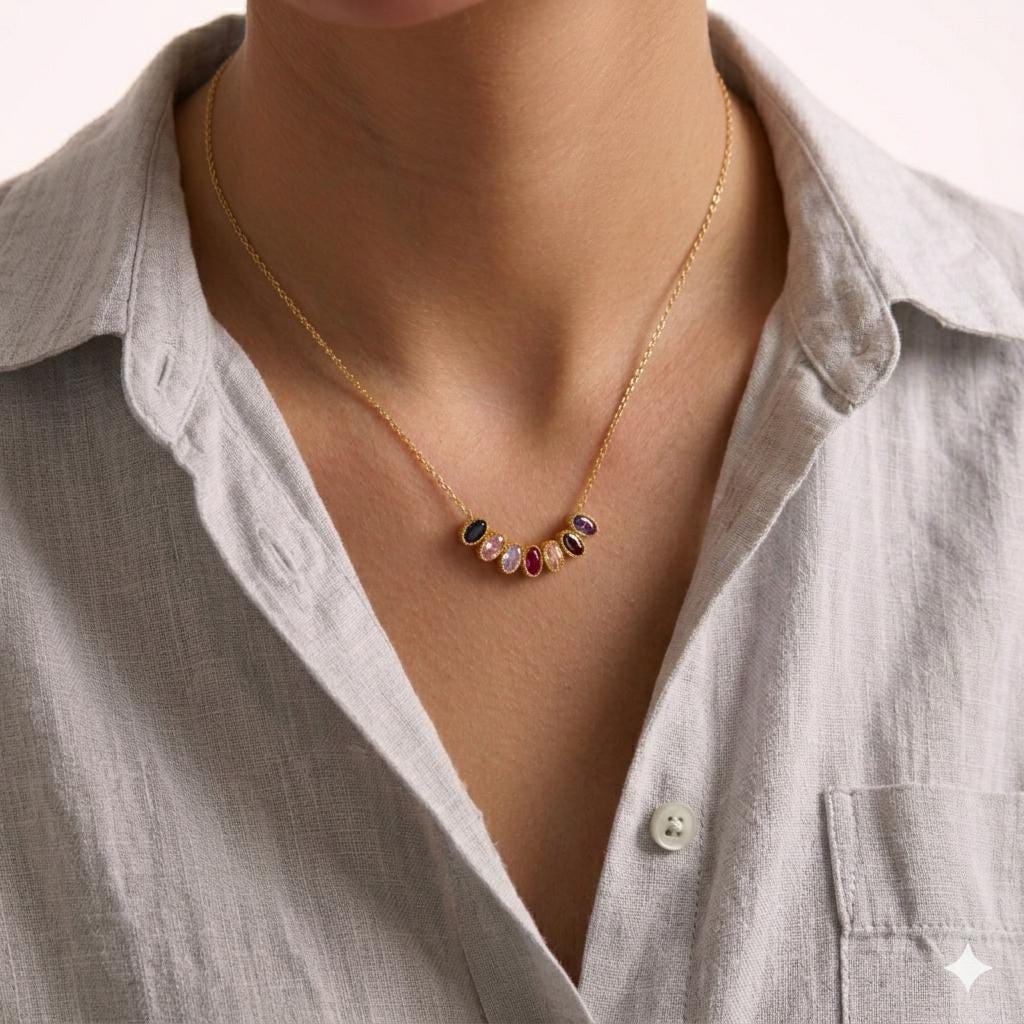 Family Birthstone Necklace