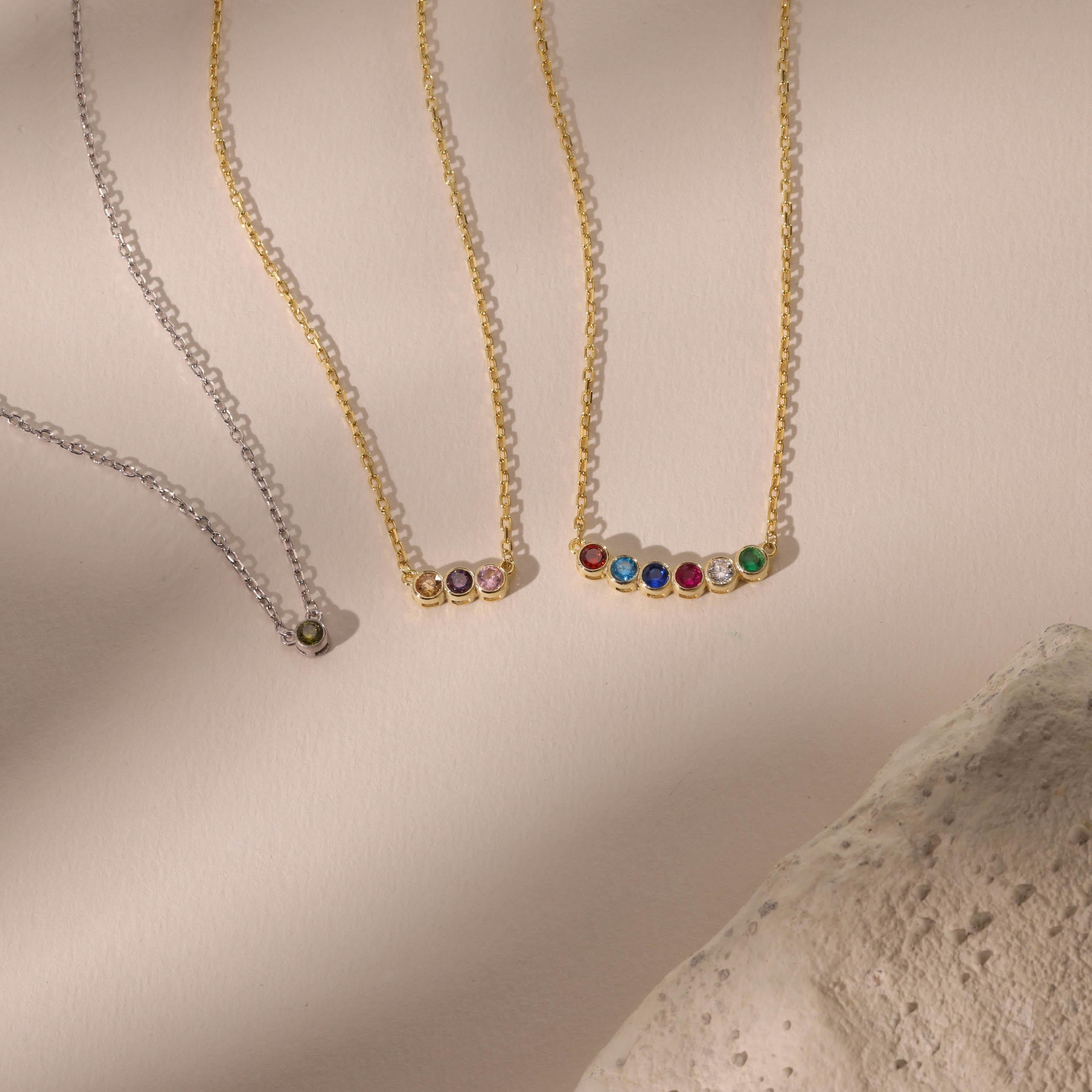 Family Birthstone Necklace for Mum