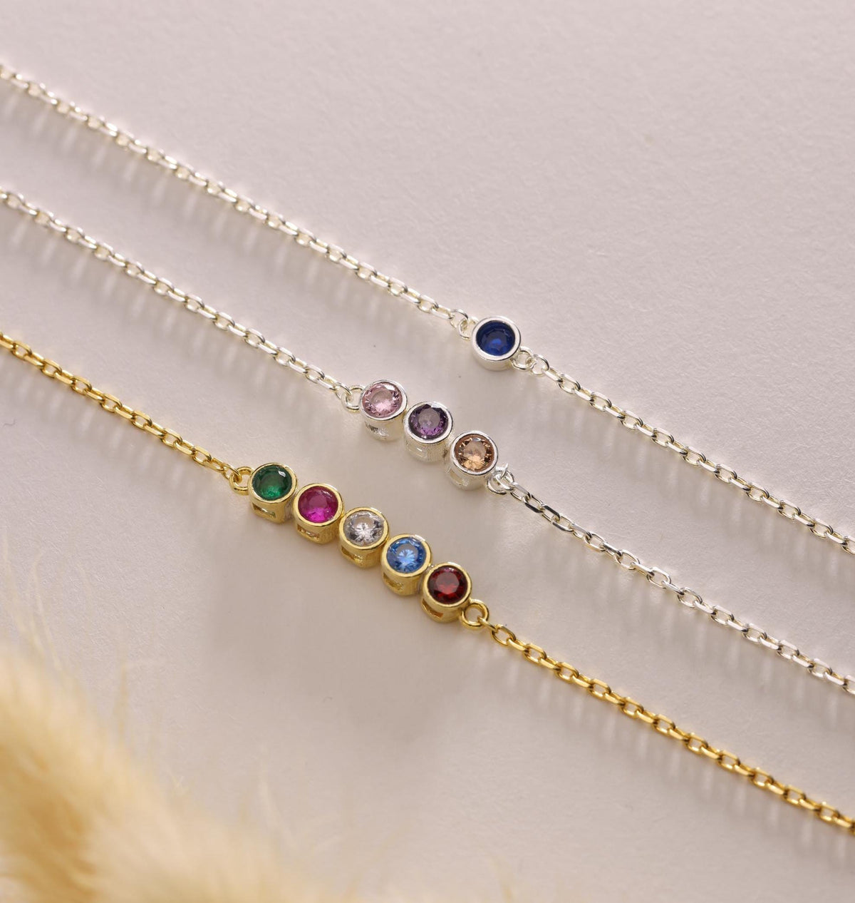 Family Birthstone Necklace for Mum