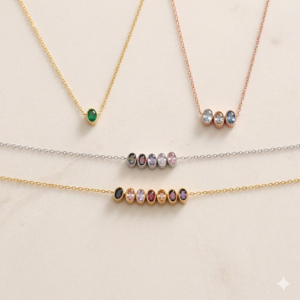 Family Birthstone Necklace