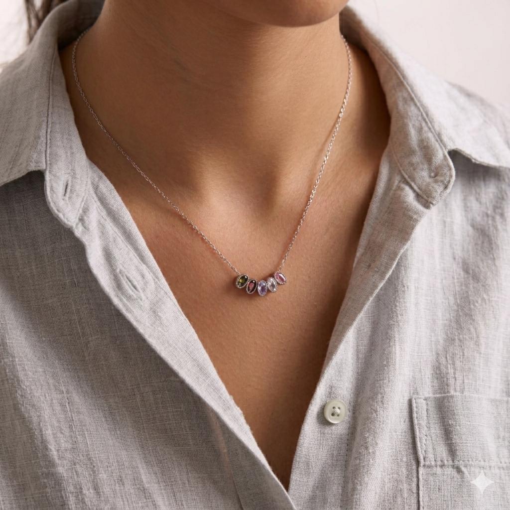 Family Birthstone Necklace