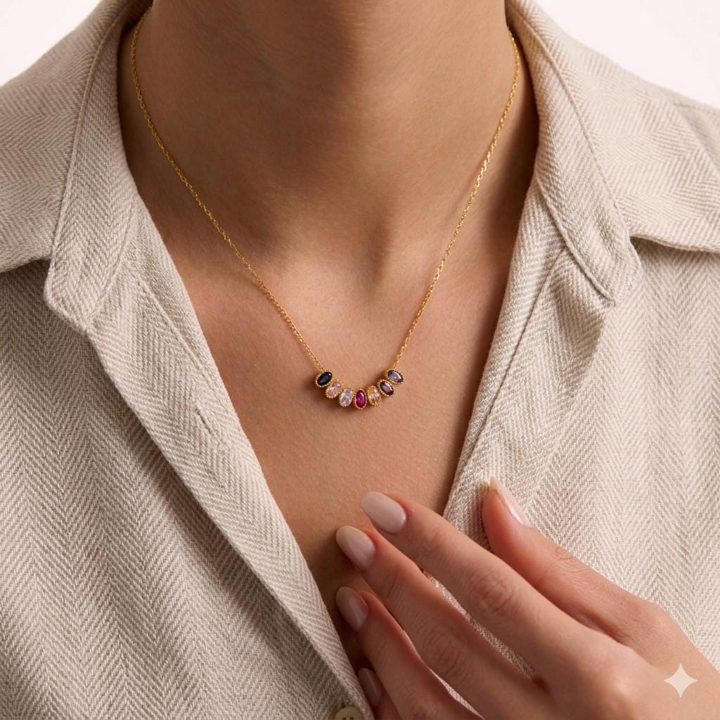 Family Birthstone Necklace