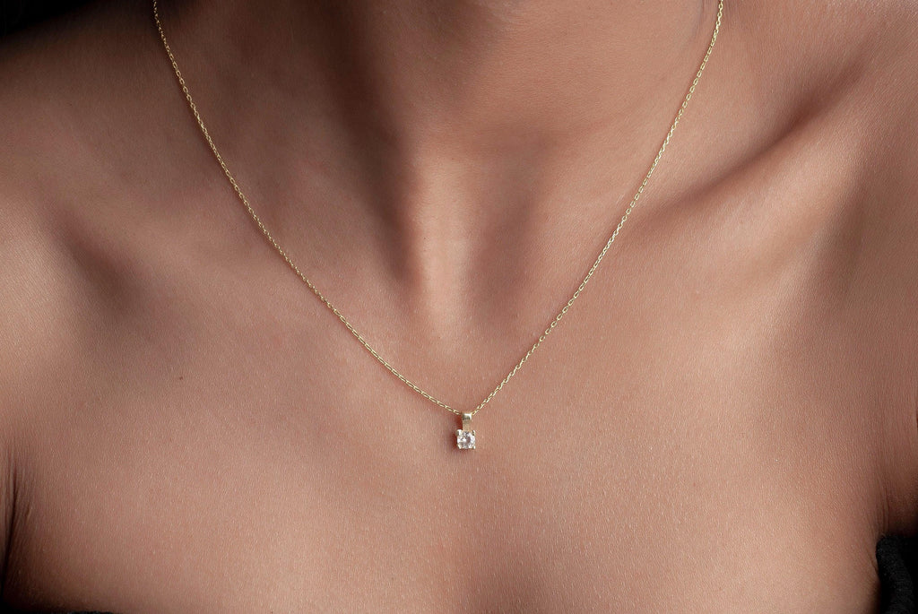 Cubic Zirconia Silver Pendant Necklace