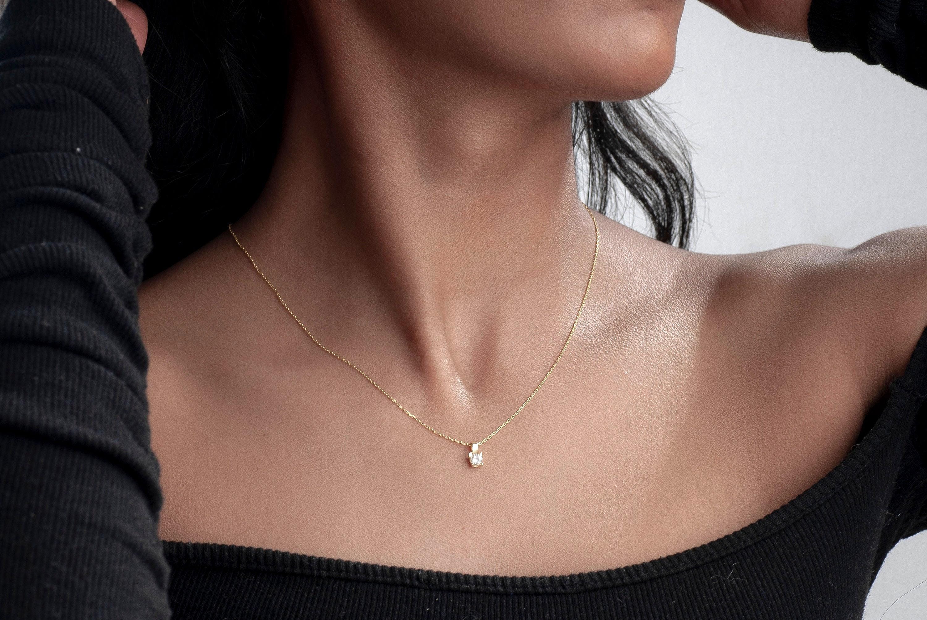 925 Silver Diamond Pendant Necklace