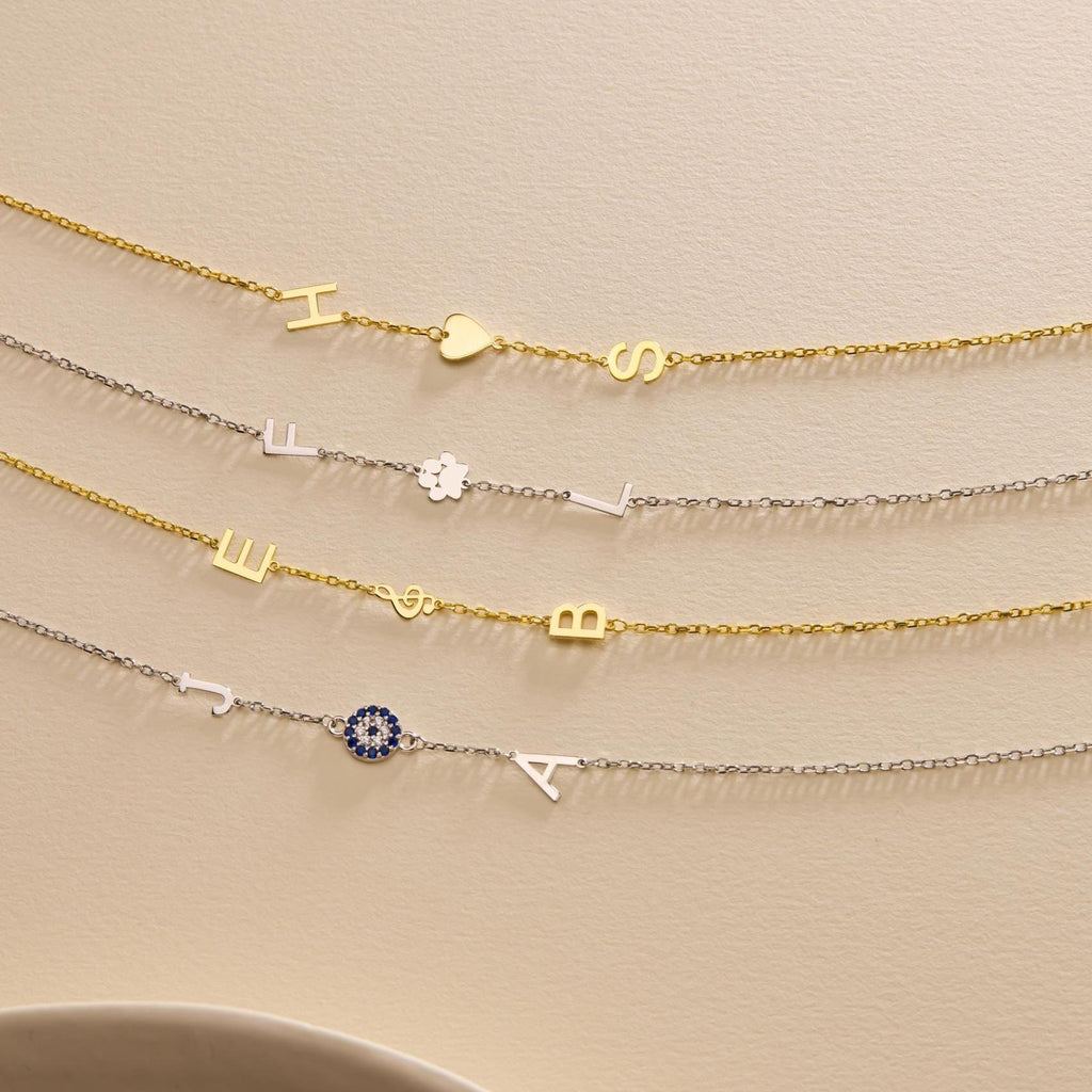 Sideways Initial Necklace