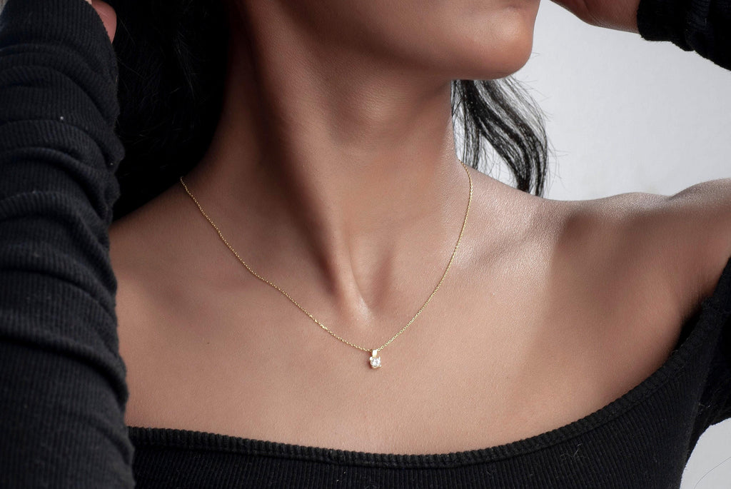 Cubic Zirconia Silver Pendant Necklace