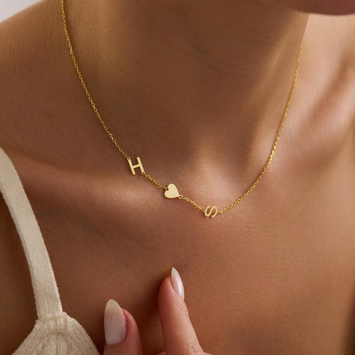 Sideways Initial Necklace