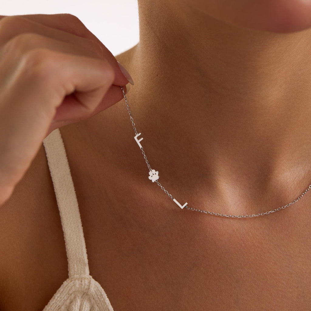 Sideways Initial Necklace