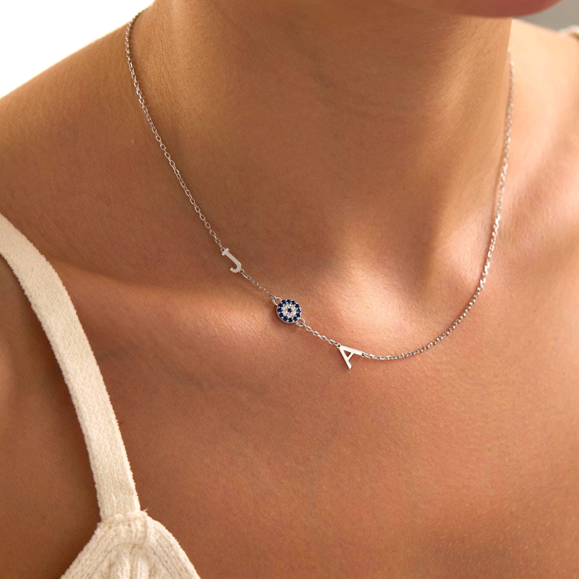 Sideways Initial Necklace