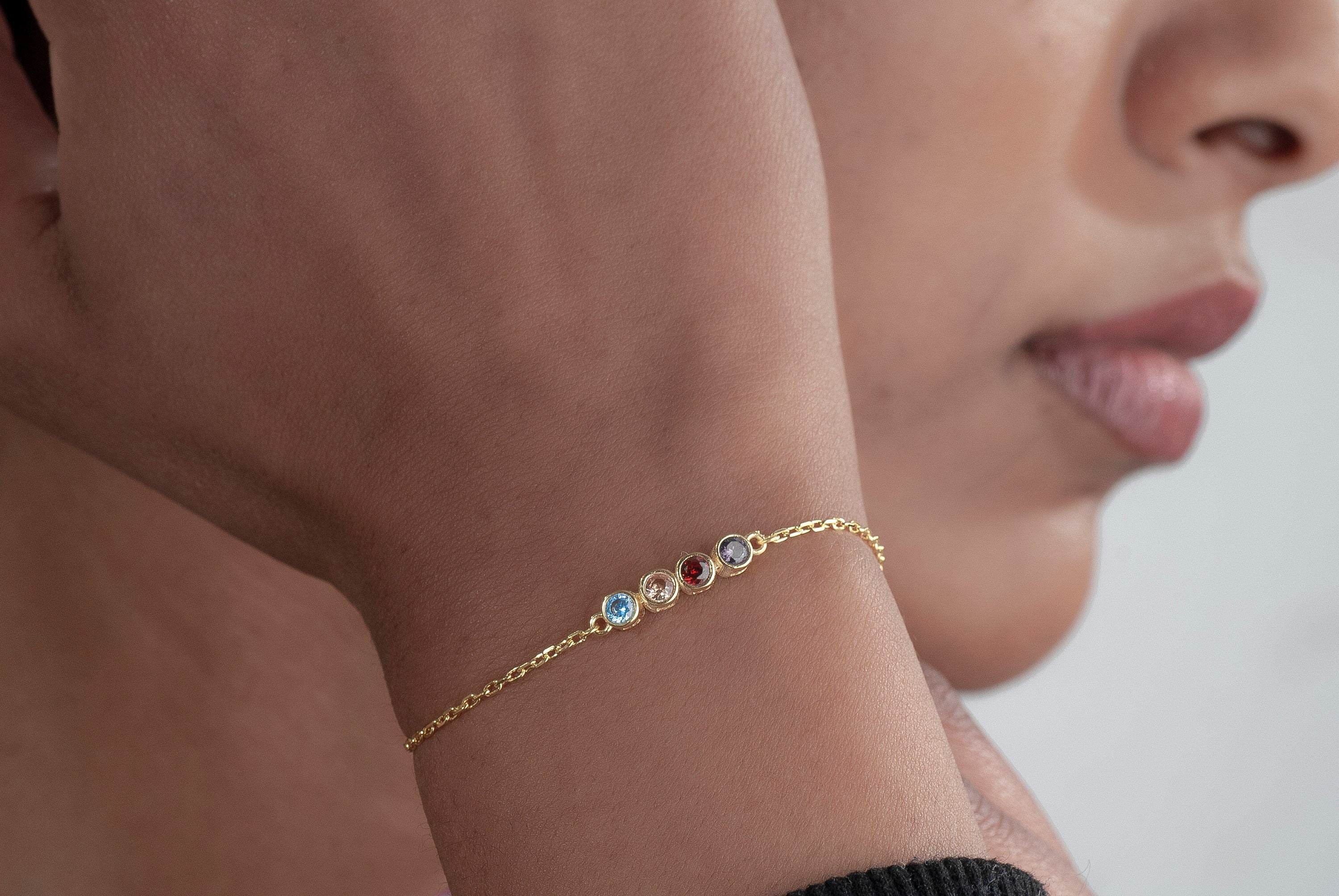 Family Birthstone Bracelet For Mom